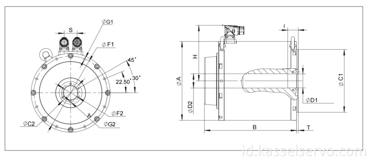 7Direct Drive Motor Mechanical Data Blind Hole Shaft Type